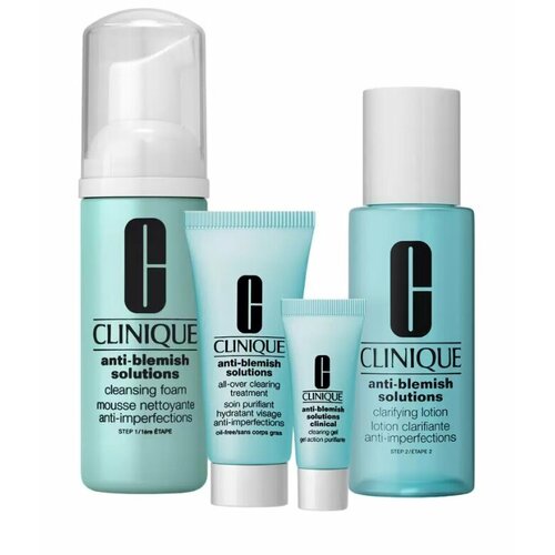 Clinique AntiBlemish 3-Step System Трехступенчатый набор для ухода за проблемной кожей лица от прыщей 5850₽