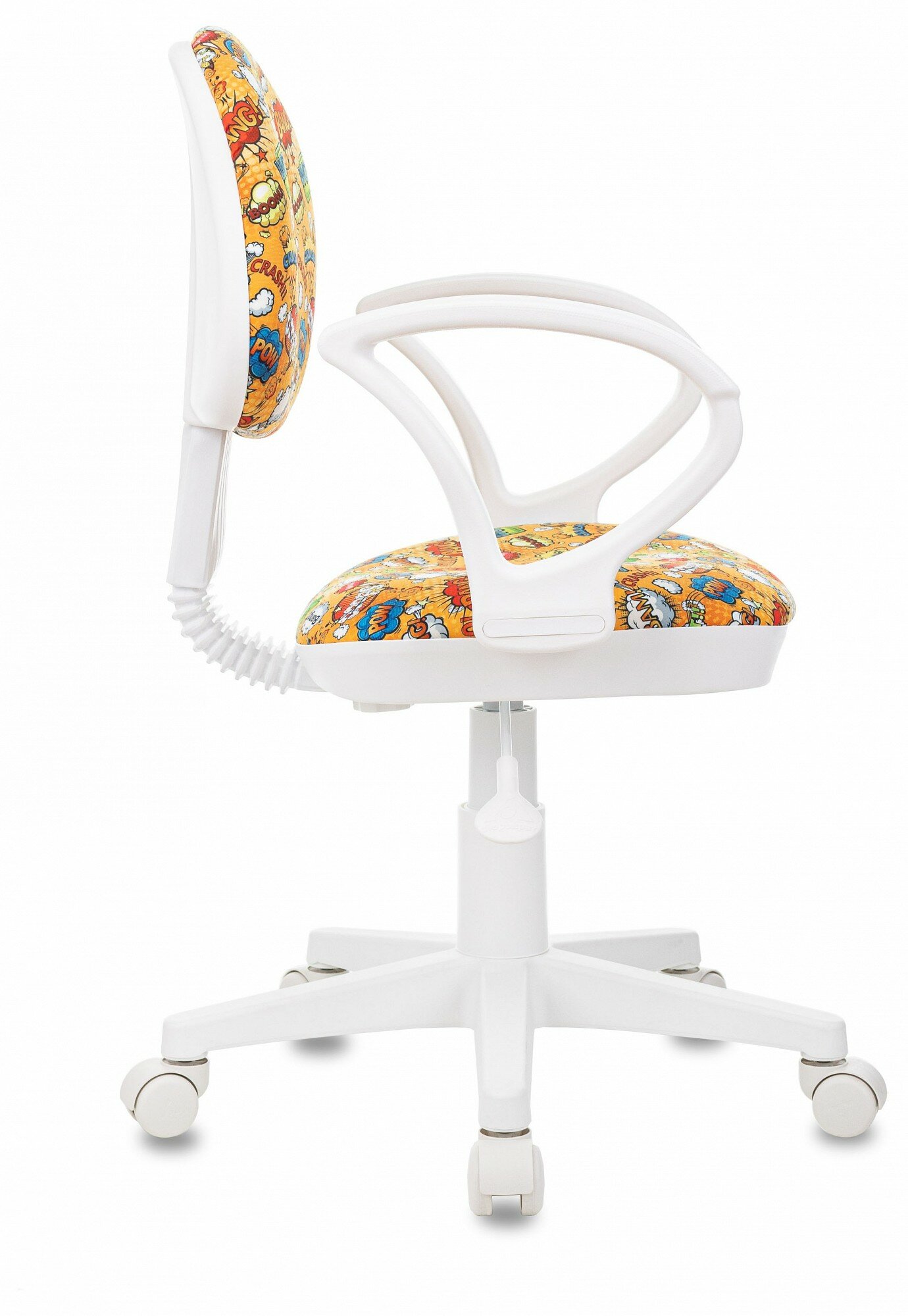 Кресло детское Бюрократ KD-3/WH/ARM, обивка: ткань, цвет: оранжевый, рисунок бэнг - фото №10