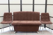 Кухонный диван Альт со стульями (2 шт.), 120х56 см, обивка моющаяся, антивандальная, антикоготь, цвет - шоколад
