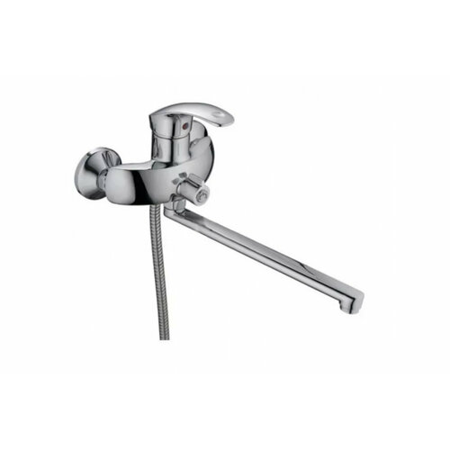 Смеситель для ванны с душем усиленный корпус однорычажный лапковый длинный нержавеющий носик 30см картридж 40мм 3706₽