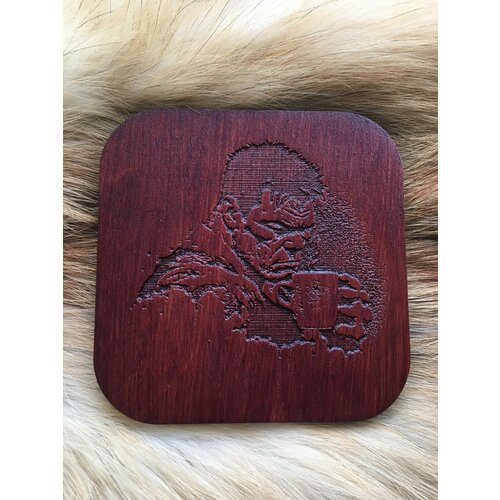 Подставка под кружку (бирдекель) Халк 2 тёмная / Hulk