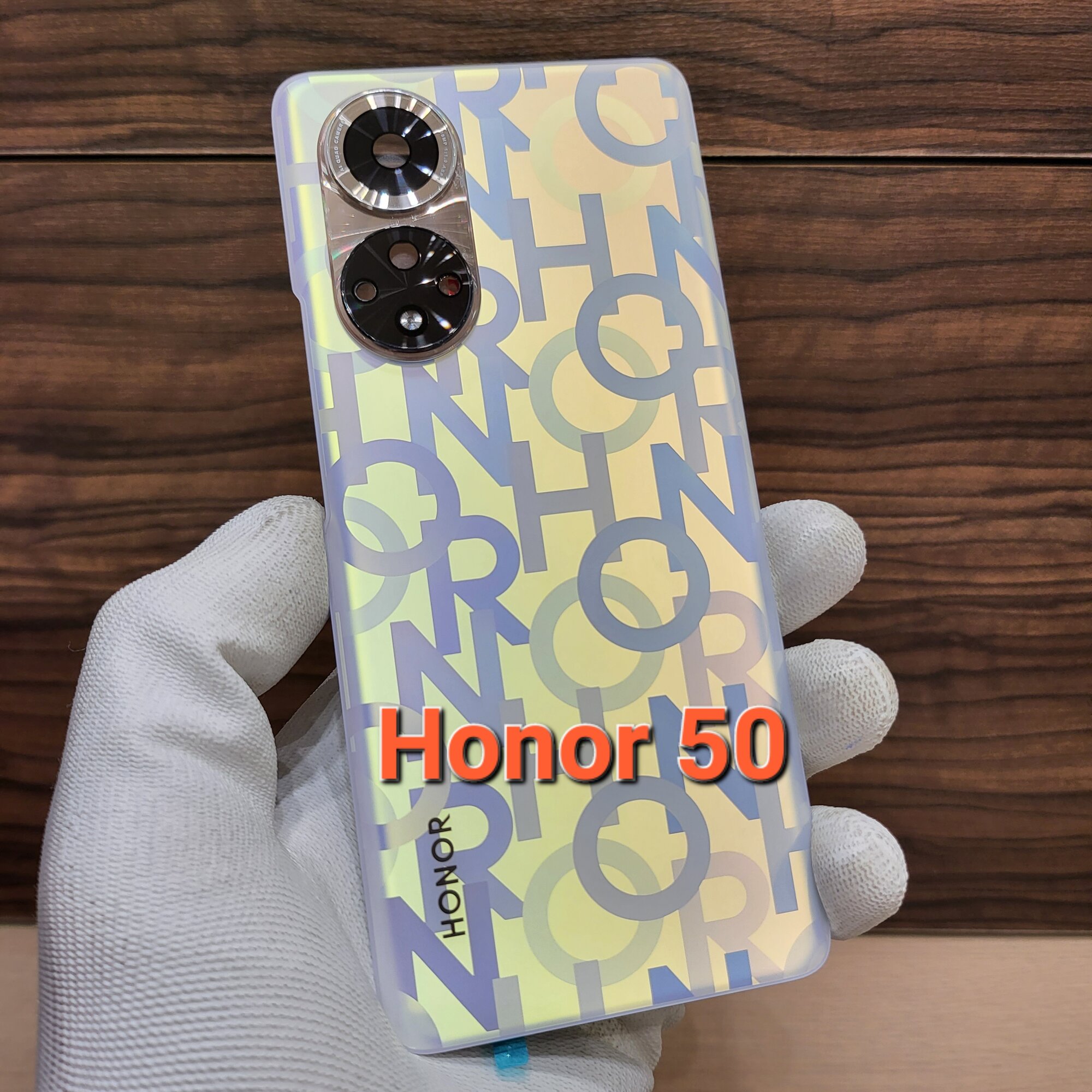 Крышка для Honor 50 оригинальная (заднее стекло) цвет: Перламутровый лого