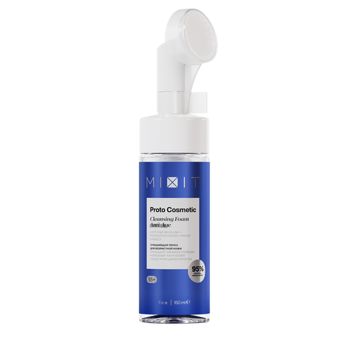 Mixit Proto Cosmetic Очищающая пенка для возрастной кожи лица с гиалуроновой кислотой и олигопептидным комплексом Recelline 55+ 50 мл 1 шт