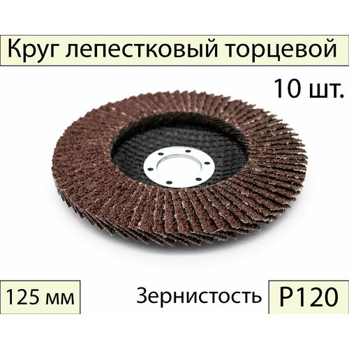 Круги шлифовальные абразивные / лепестковый торцевой диск 125 мм, Р120, 10 шт.