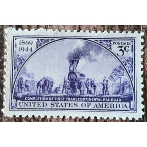 Почтовая марка США 1944 г ЖД Паровоз