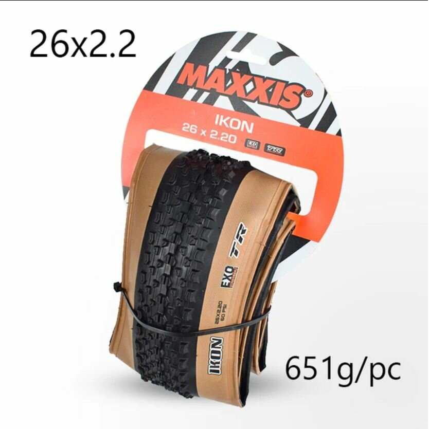 Покрышка Maxxis IKON 26 x 2.2 Складная шина коричневый бок