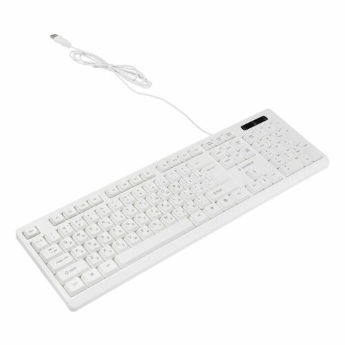 Клавиатура Gembird KB-8355U, проводная, мембранная, 104 клавиши, USB, белая клавиатура smartbuy one 210 проводная мембранная 104 клавиши usb белая
