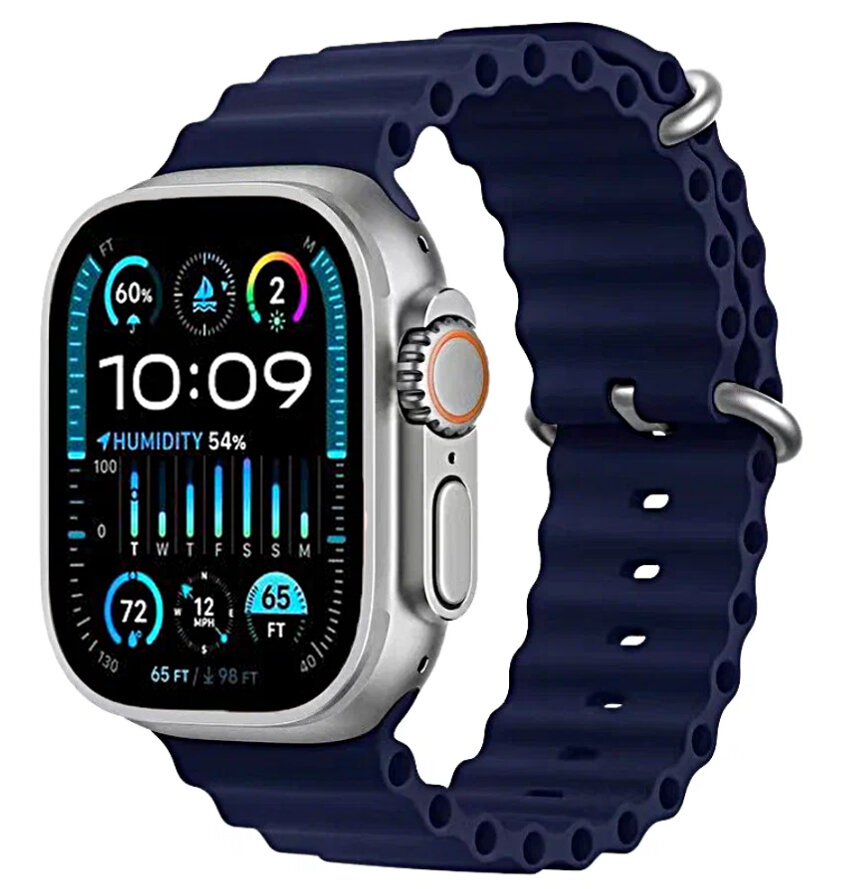 Смарт часы HK ULTRA ONE Умные часы 4G Wi-Fi iOS Android AMOLED синий