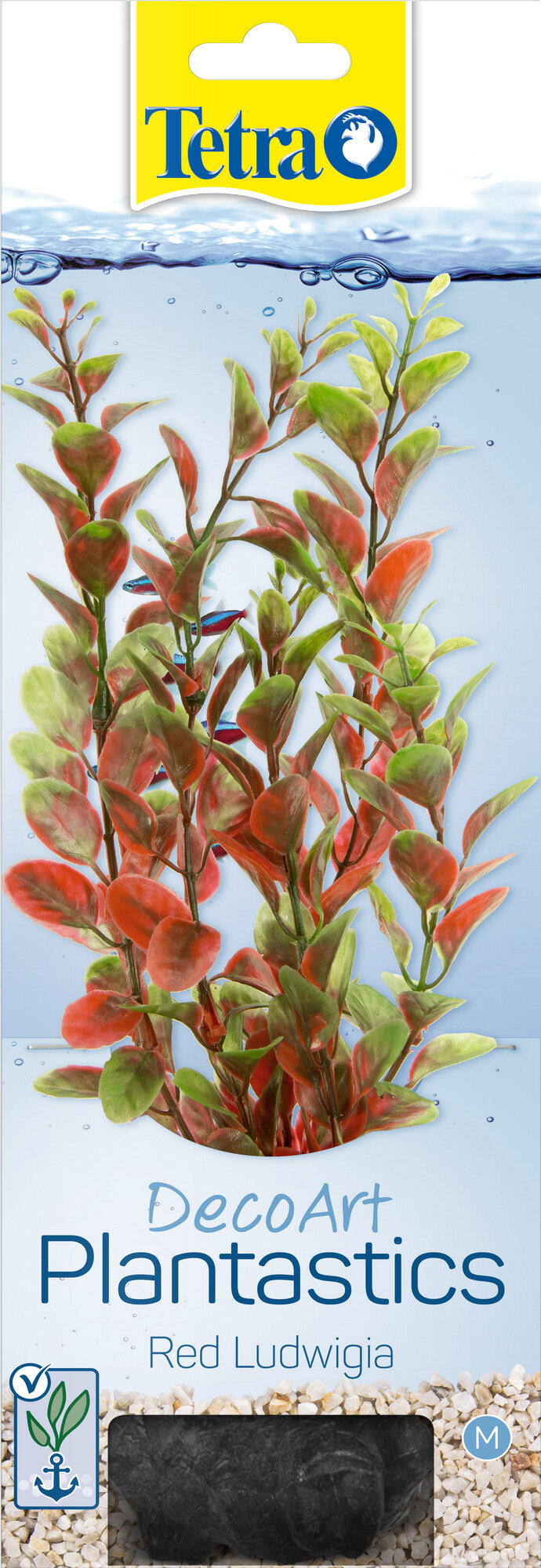Растение Tetra DecoArt Plantastics Red Ludvigia (M) 23 см, с утяжелителем