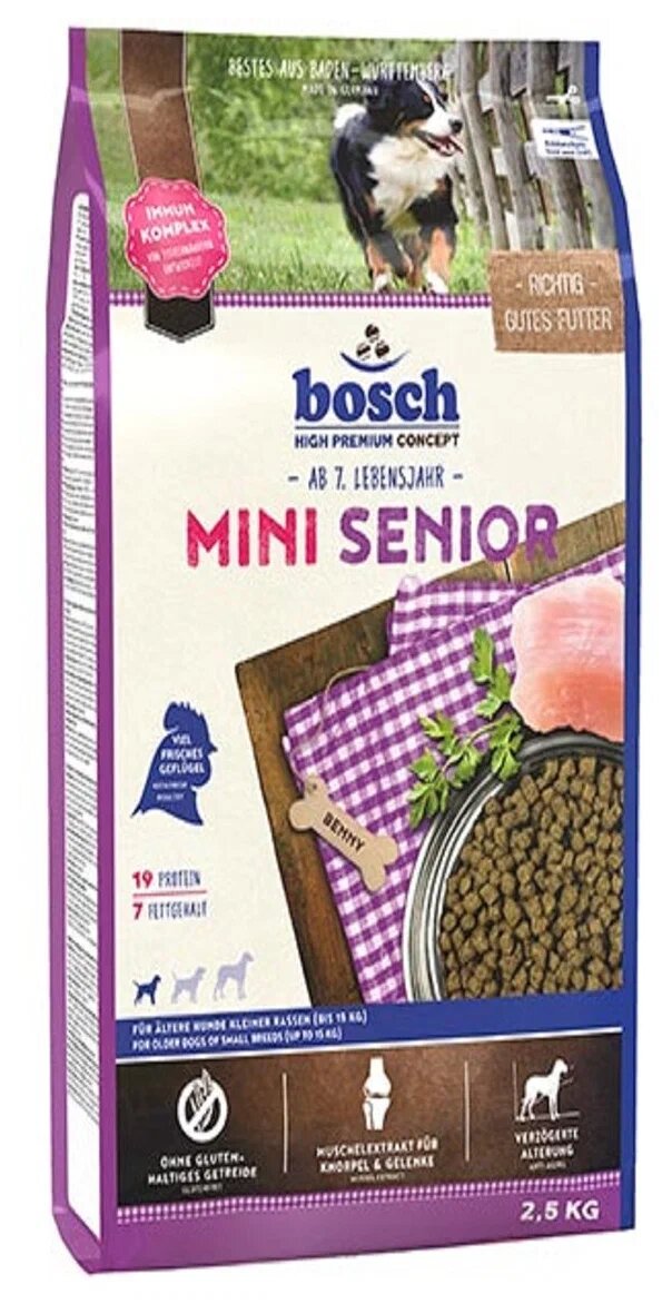 Bosch Мини Сениор сухой корм для собак 2,5 кг