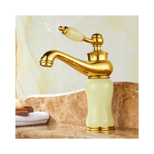 Смеситель для раковины Ther винтажный золотой