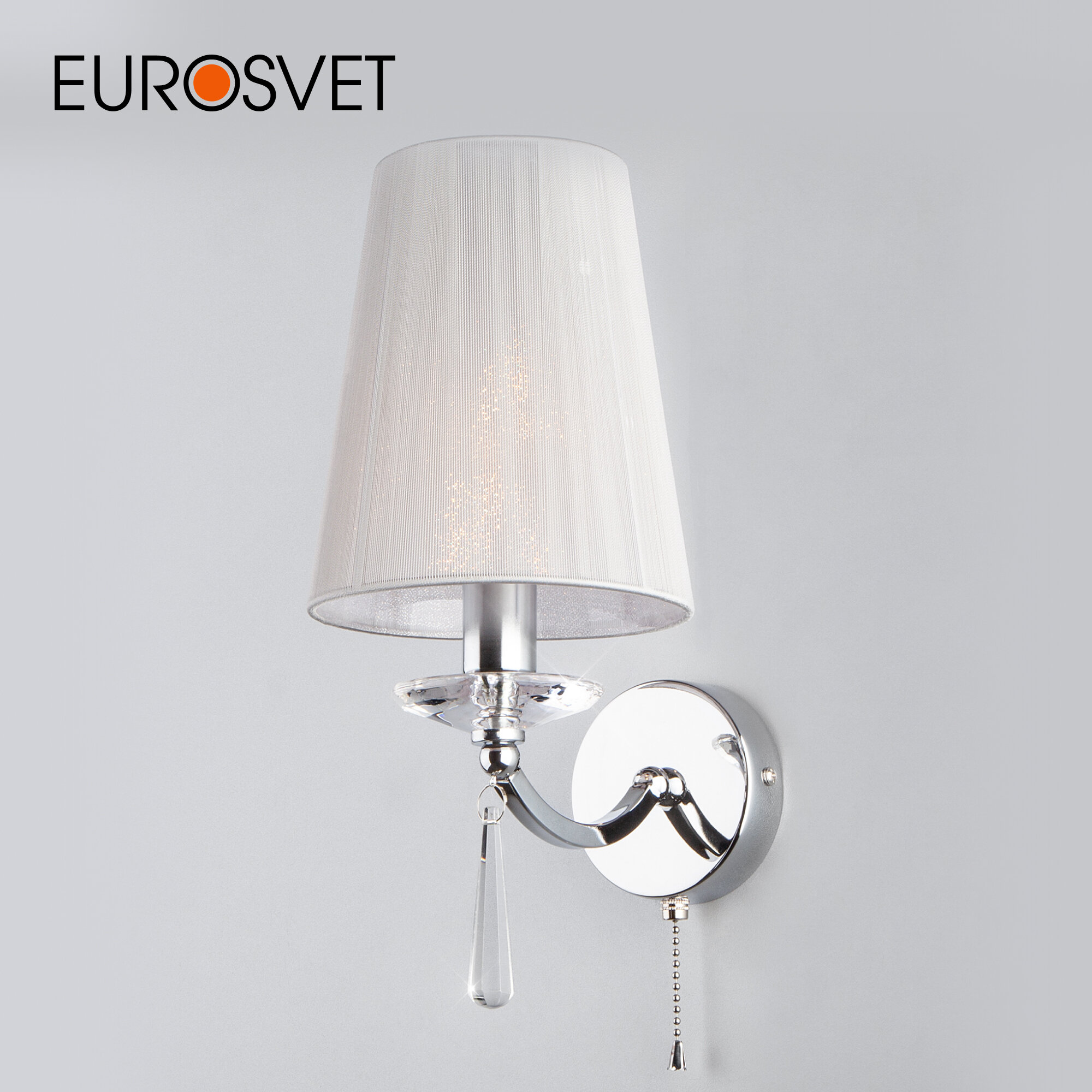 Бра / Настенный светильник в классическом стиле с хрусталем Eurosvet 60079/1 хром