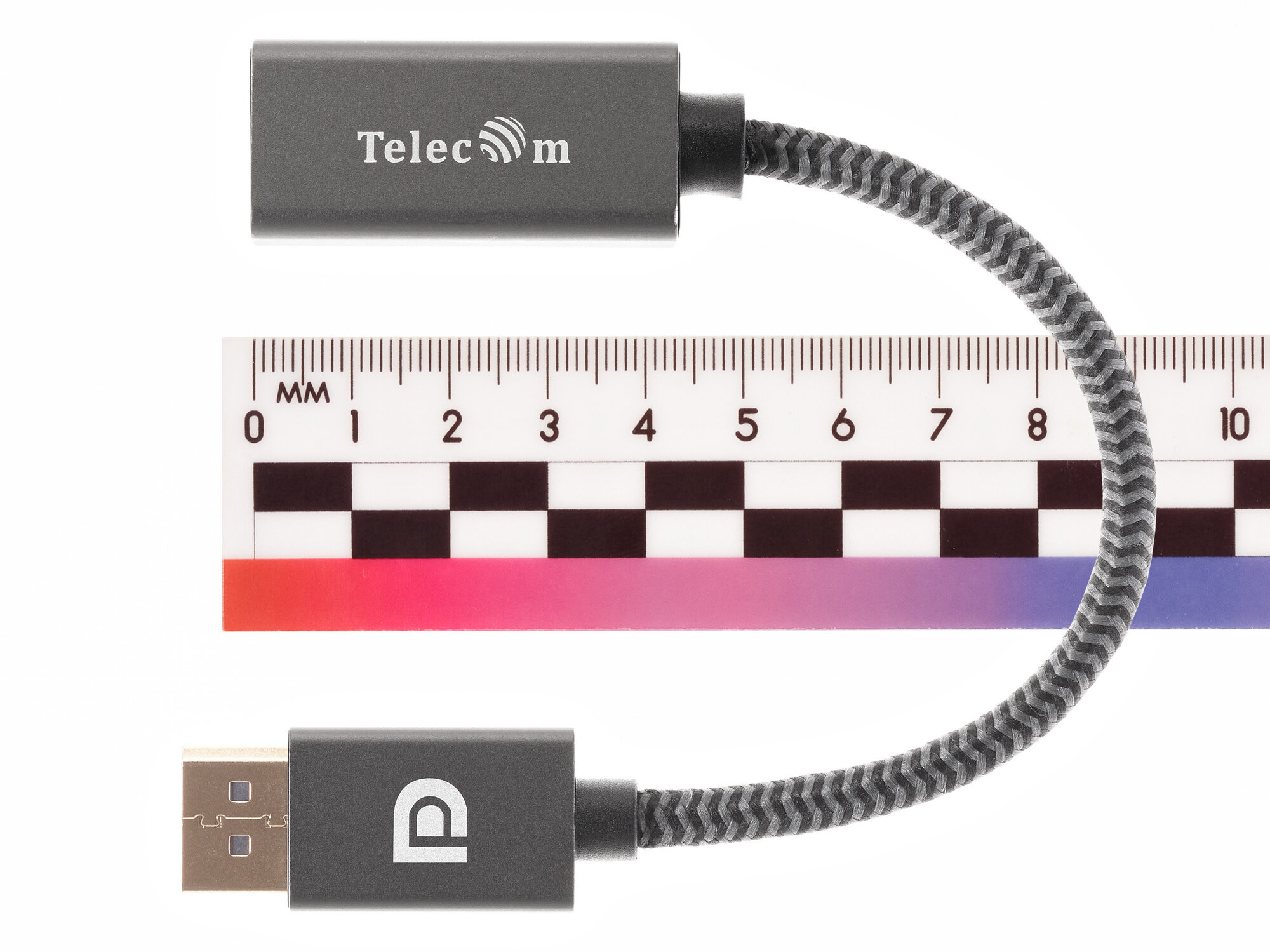Кабель-переходник аудио-видео Telecom TA560, DisplayPort (m) - HDMI (f) , ver 2.0, 0.2м, GOLD серый Noname - фото №8