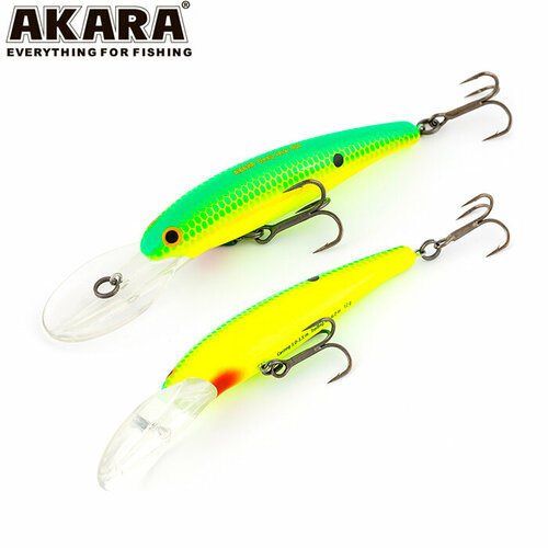 Рыболовная приманка на судака, окуня, щуку Воблер Akara Deep Jeck 90F 90мм. 12г. №A31