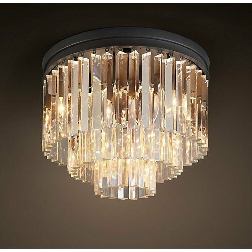 Люстра Odeon Clear Glass Ceiling Chandelier 3 Rings RH21698