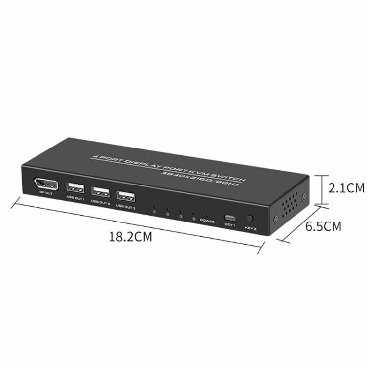 Displayport 4-1 KVM USB Switch DP 4k 60hz коммутатор с выносной кнопкой
