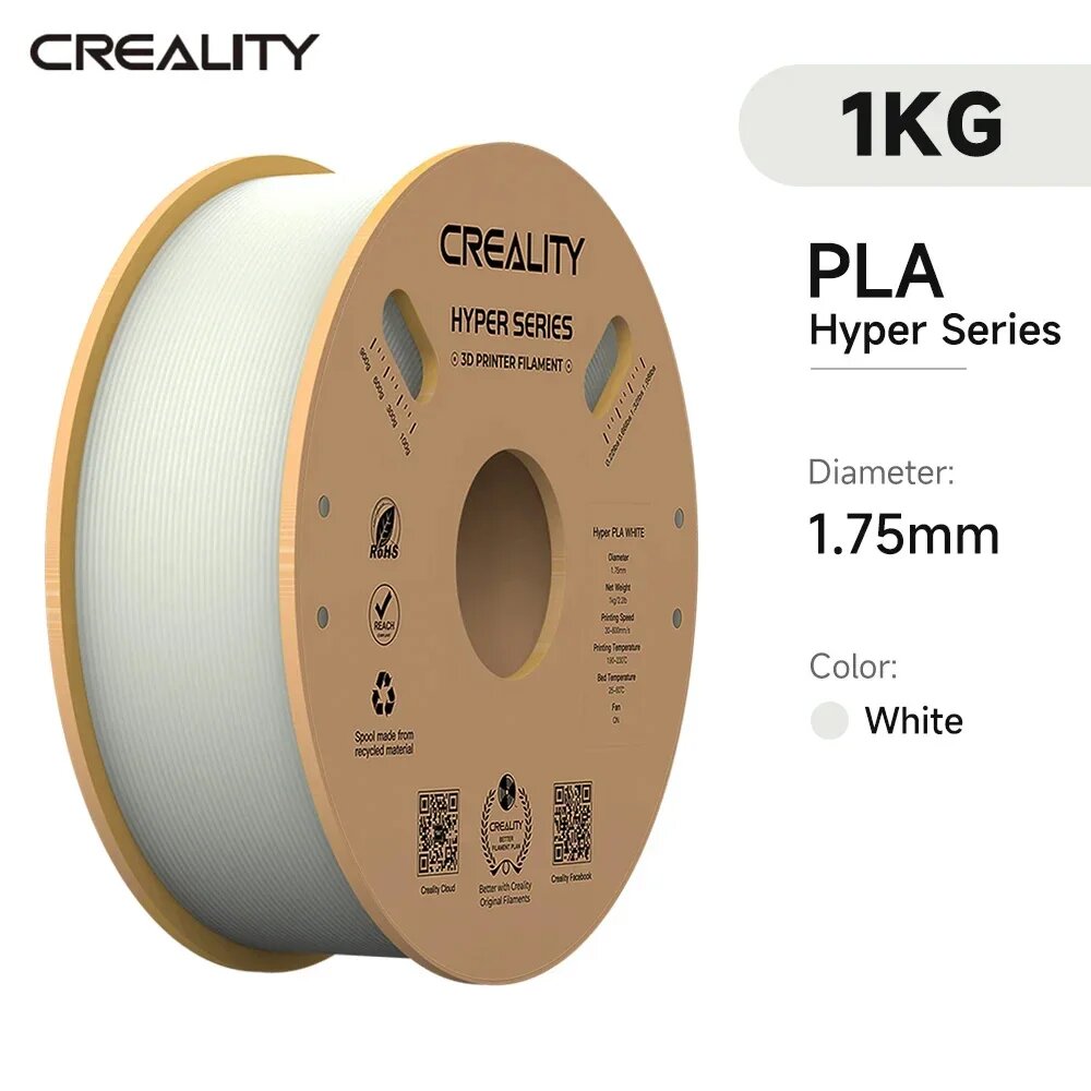 Филамент Creality Hyper Series PLA 3D Printing 1kg белый