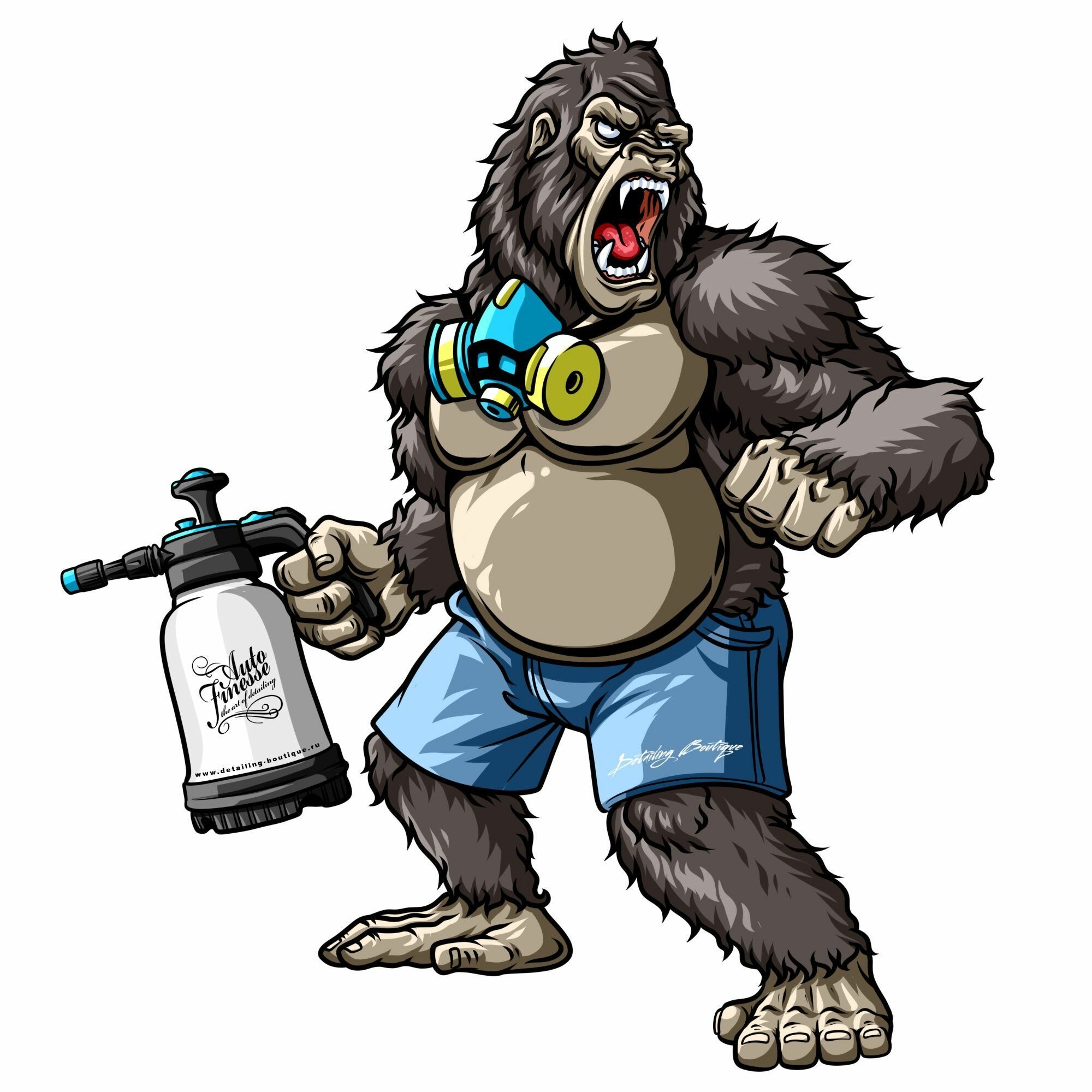 Стикер Gorilla series, #1 / 9 см. х 8 см, матовый, влагостойкий