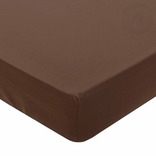 Простыня на резинке из поплина шоколад 90х200х20 956₽