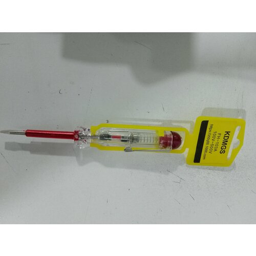 Отвертка индикаторная безконтактная желтая, пластиковая рукоятка, 140 мм, до 500 В, шлицевая