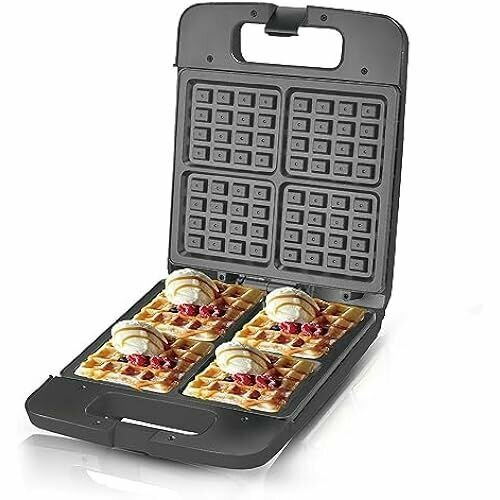 Вафельница Hapihom вафельница с 4 вафельными лотками квадратная вафельница мощностью 1400 Вт с пластинами с антипригарным покрытием вафельница набор для завтрака с антипригарным покрытием 1967700₽