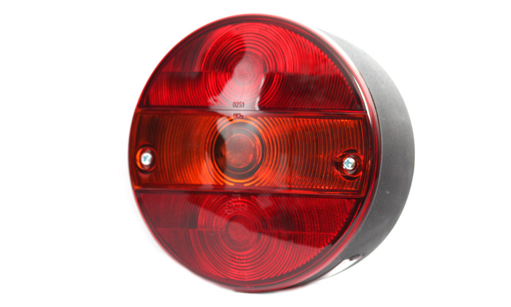 фото Фонарь задний круглый универсальный с подсветкой номера Schmitz/DAF/MB/MAZ 94W19L (WAS)