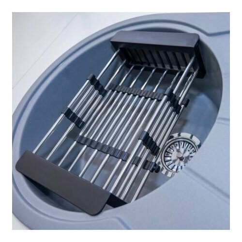 Сушилка для посуды в раковину раздвижная Дуршлаг для мытья и сушки овощей фруктов размораживания продуктов Коландер для мойки LettBrin 1199₽