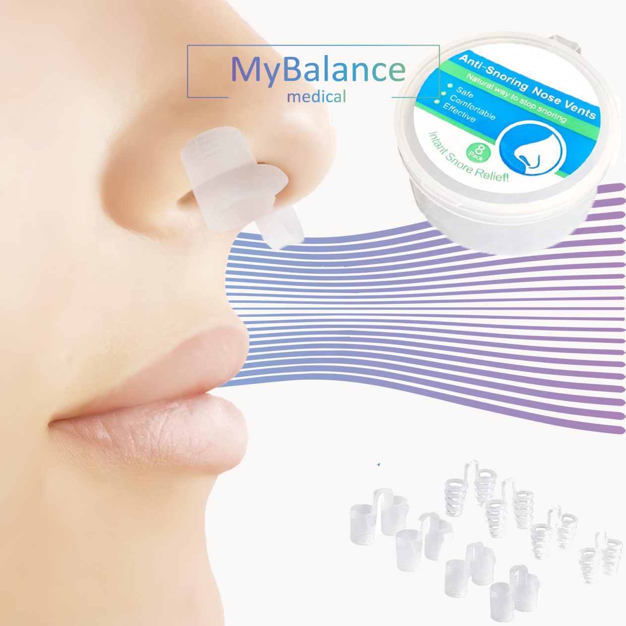 Набор расширителей для носа антихрап MyBalance 8 шт