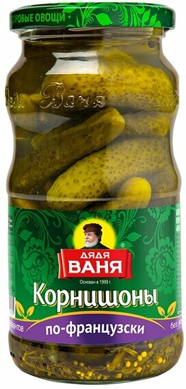 Огурцы корнишоны «Дядя Ваня», в маринаде, в стеклянной банке, 460 г