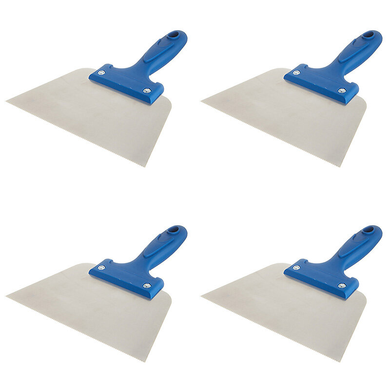 Шпатель для клея зубчатый 180 мм А2 нержавеющая сталь с пластиковой ручкой (4 шт.)