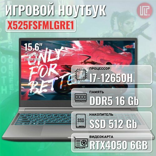 Игровой ноутбук Maibenben X527 i7-12650H 16GB 512GB SSD 156 FHD IPS RTX 4050 6GB Linux Grey X527FSFMLGRE0 11699400₽