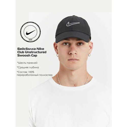 фото Бейсболка nike базовая коллекция для мужчин, размер m/l, черный