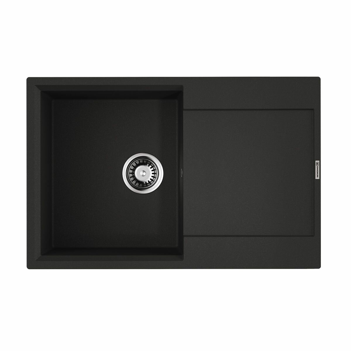 Кухонная мойка с крылом OMOIKIRI Daisen 78T-BL, искусственный гранит/черный