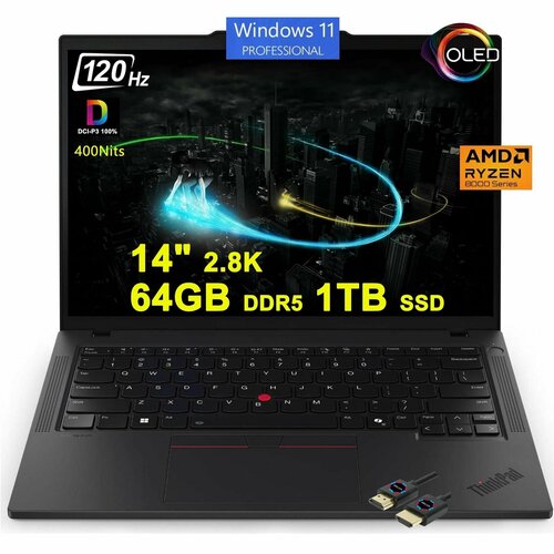 Lenovo THINKPAD P14S Гарантия 2 года Ноутбук 14 AMD Ryzen 7 PRO 8840HS RAM 64 ГБ SSD 1024 ГБ AMD Radeon 780M Windows Home черный матовый черный Английская раскладка 15499000₽