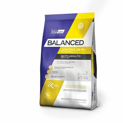 Сухой корм Vitalcan Balanced Cat PH Control для кошек всех возрастов, при МКБ, 7,5 кг