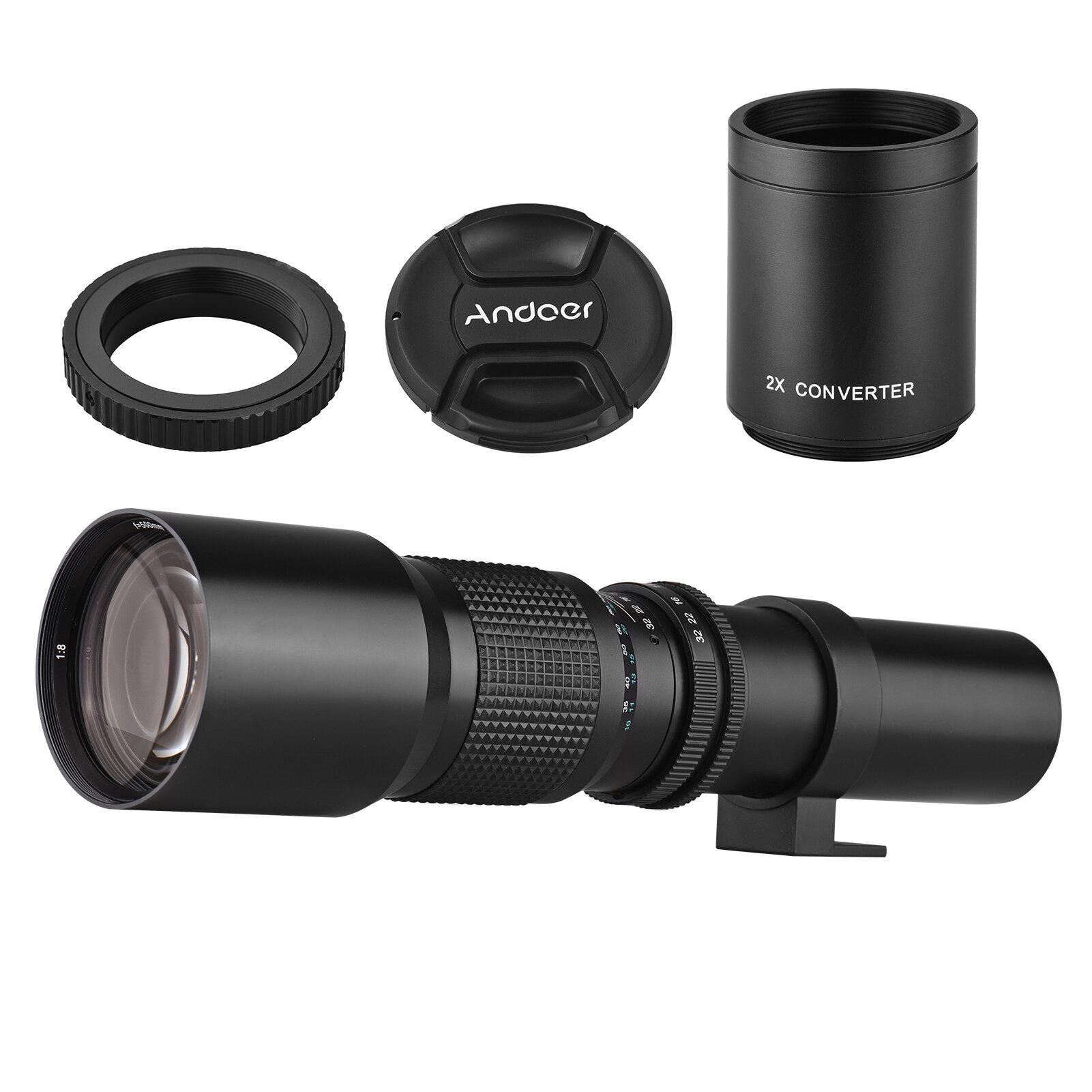 Andoer 500mm / 1000mm f / 8 Мощный телеобъектив для камеры с ручной фокусировкой