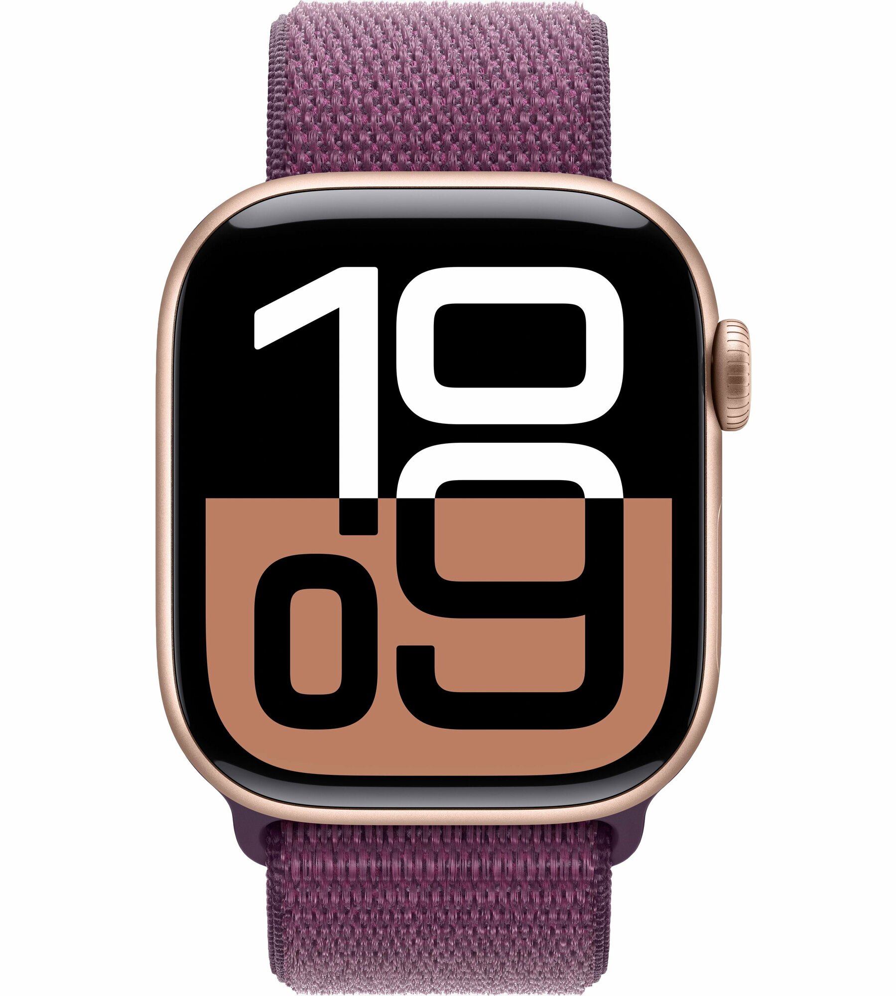 Умные часы Apple Watch Series 10 GPS, 42mm Rose Gold Aluminium Case with Plum Sport Loop — фото 1