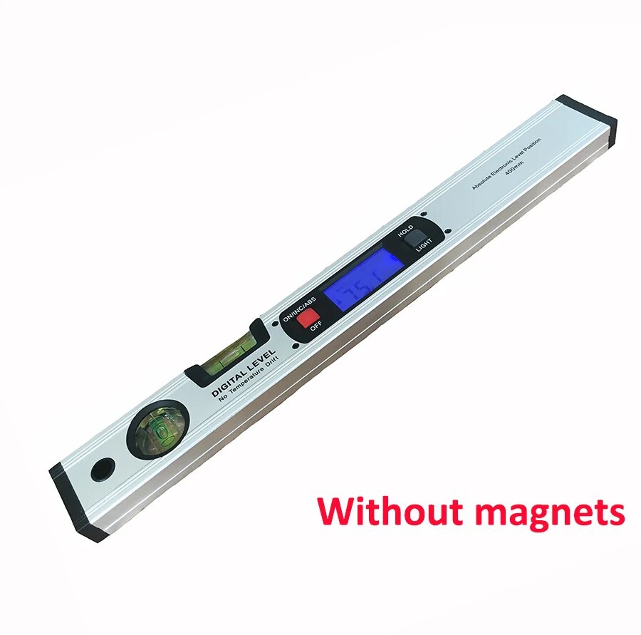 Электронный уровень 360 градусов с/без магнитов 400 мм цвет белый/серый/красный