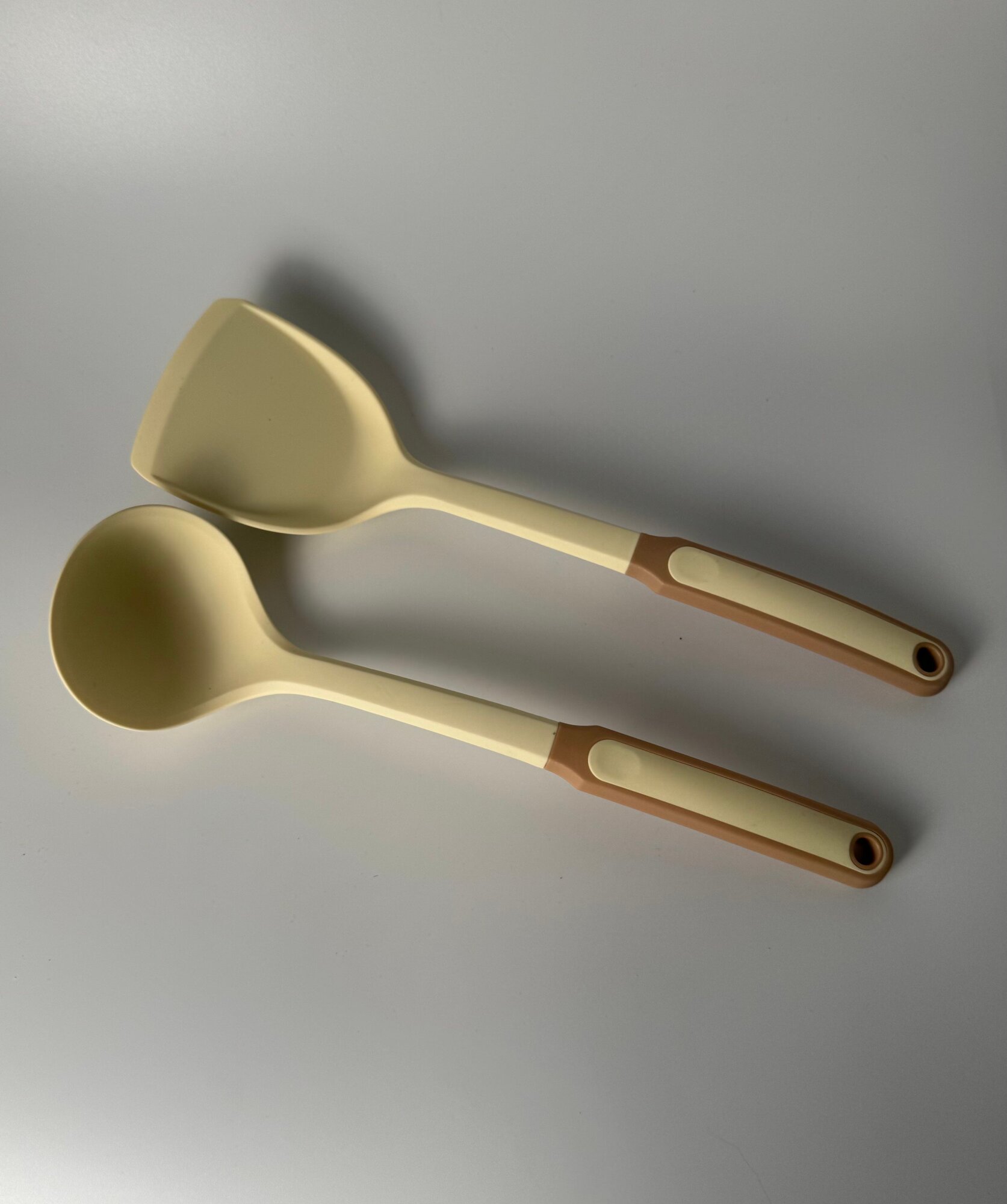 Набор навесок HOMYS, половник и лопатка, силикон, термостойкость, бежевый