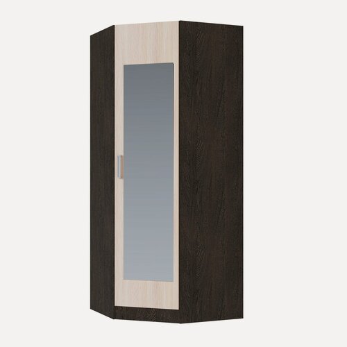 Изображение товара Шкаф угловой с зеркалом Эрика 220,0х90,0х90,0х55,0 см, венге/дуб молочный