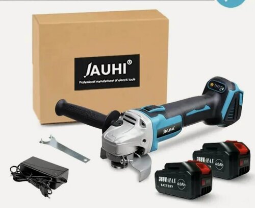 Изображение товара 125 мм 20000 об/мин бесщеточная Беспроводная электрическая угловая шлифовальная машина перезаряжаемая 4-скоростная шлифовальная машина для резки 2 АКБ и ЗУ