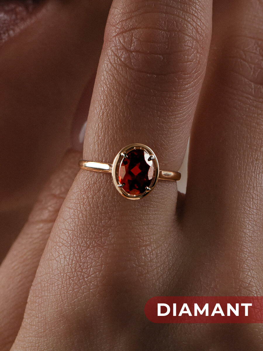 Кольцо Diamant, красное золото, 585 проба, гранат, размер 20, красный