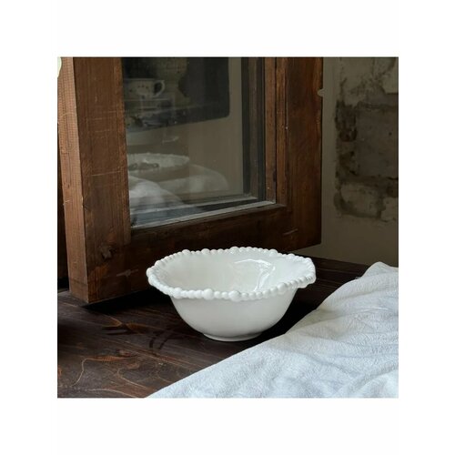 Тарелка глубокая белая Жемчуг 16 см