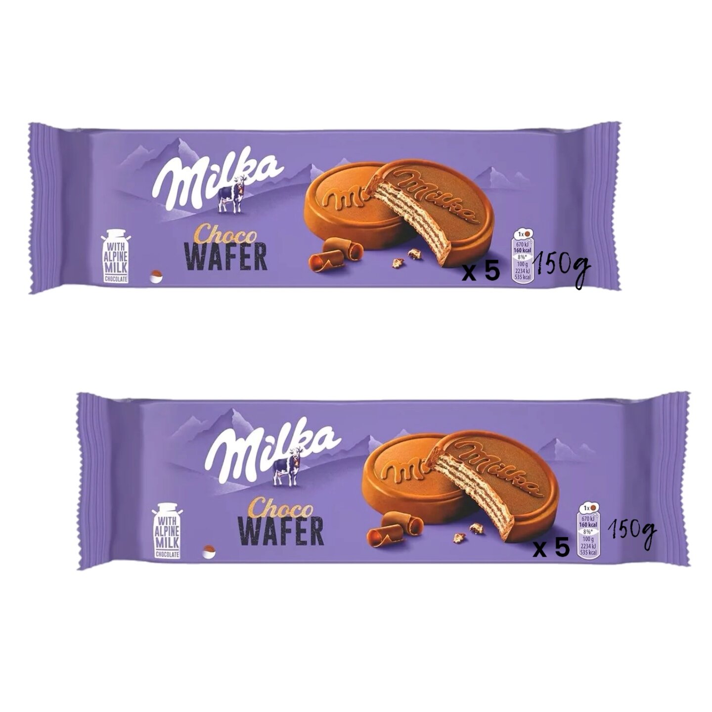 Вафли в шоколаде Milka Choco Wafer / Милка Чоко Вафер 2шт х 150г. (Германия)