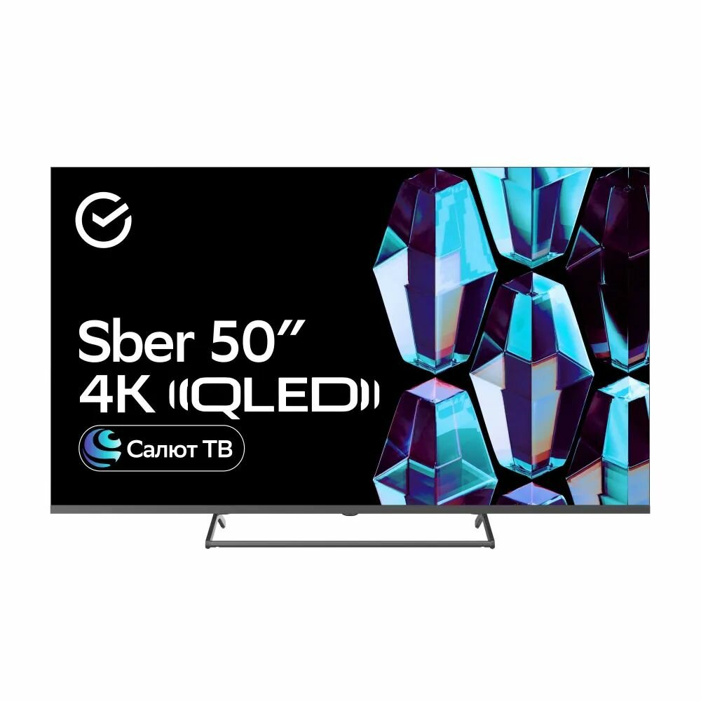 Телевизор QLED Sber SDX-50UQ5231 (UHD Smart, Салют ТВ, metal frameless)