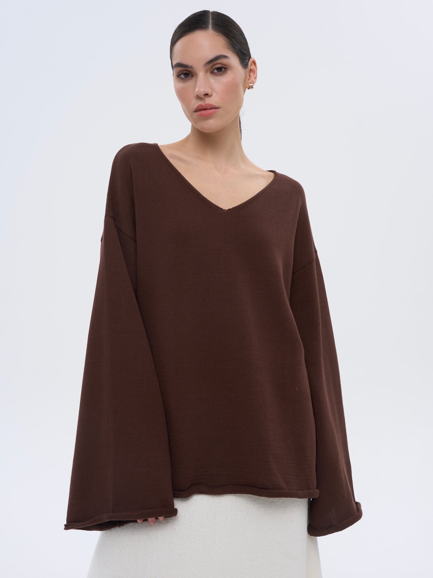 Пуловер KIVI CLOTHING, размер 40-48, , Шоколадный