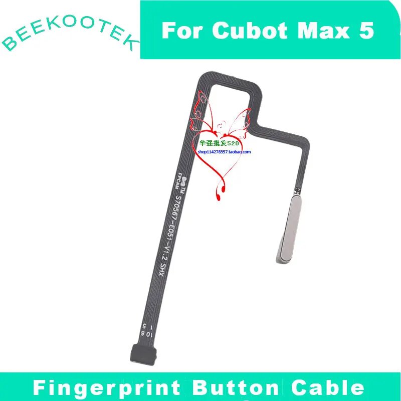 Новый оригинальный Cubot Max 5, кнопка отпечатков пальцев, сенсорный кабель, гибкий FPC, аксессуары для ремонта смартфона Cubot Max 5, Белый
