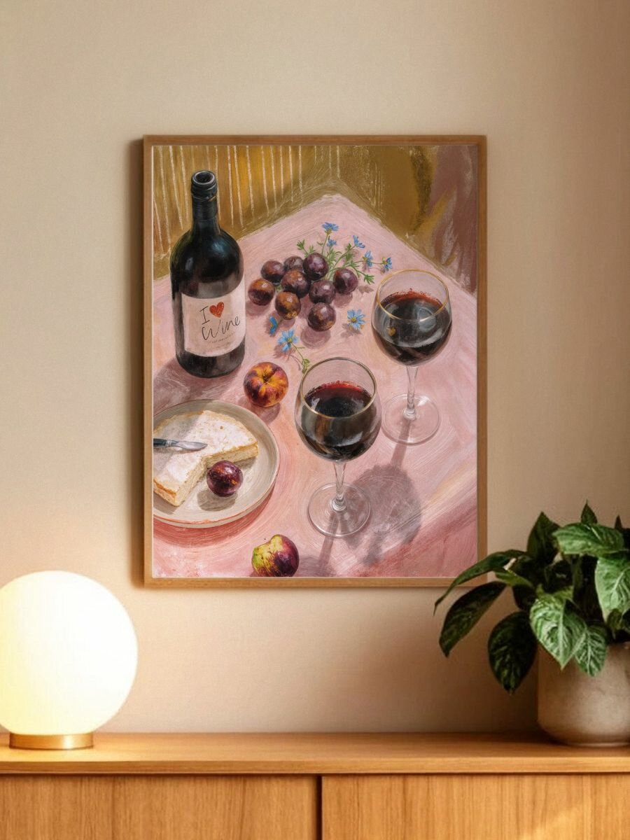 Постер Летний вечер 30х40 см натюрморт без рамы интерьерный