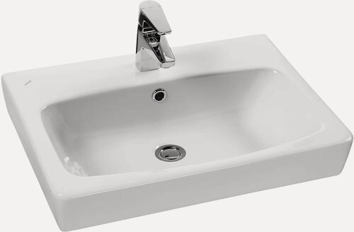 Изображение товара Мебельная раковина Santek Нео 60 накладная, подвесная, фарфоровая, со встроенным сливом-переливом, белая, глянцевая, раковина для ванной, прямоугольная