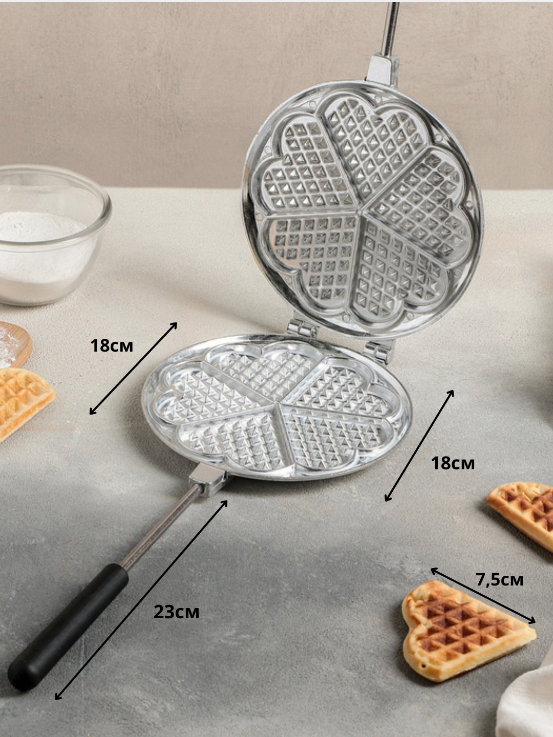 Вафельница чугунная, орешница алюминиевая форма для выпечки грецких орехов, 9 и 16 штук